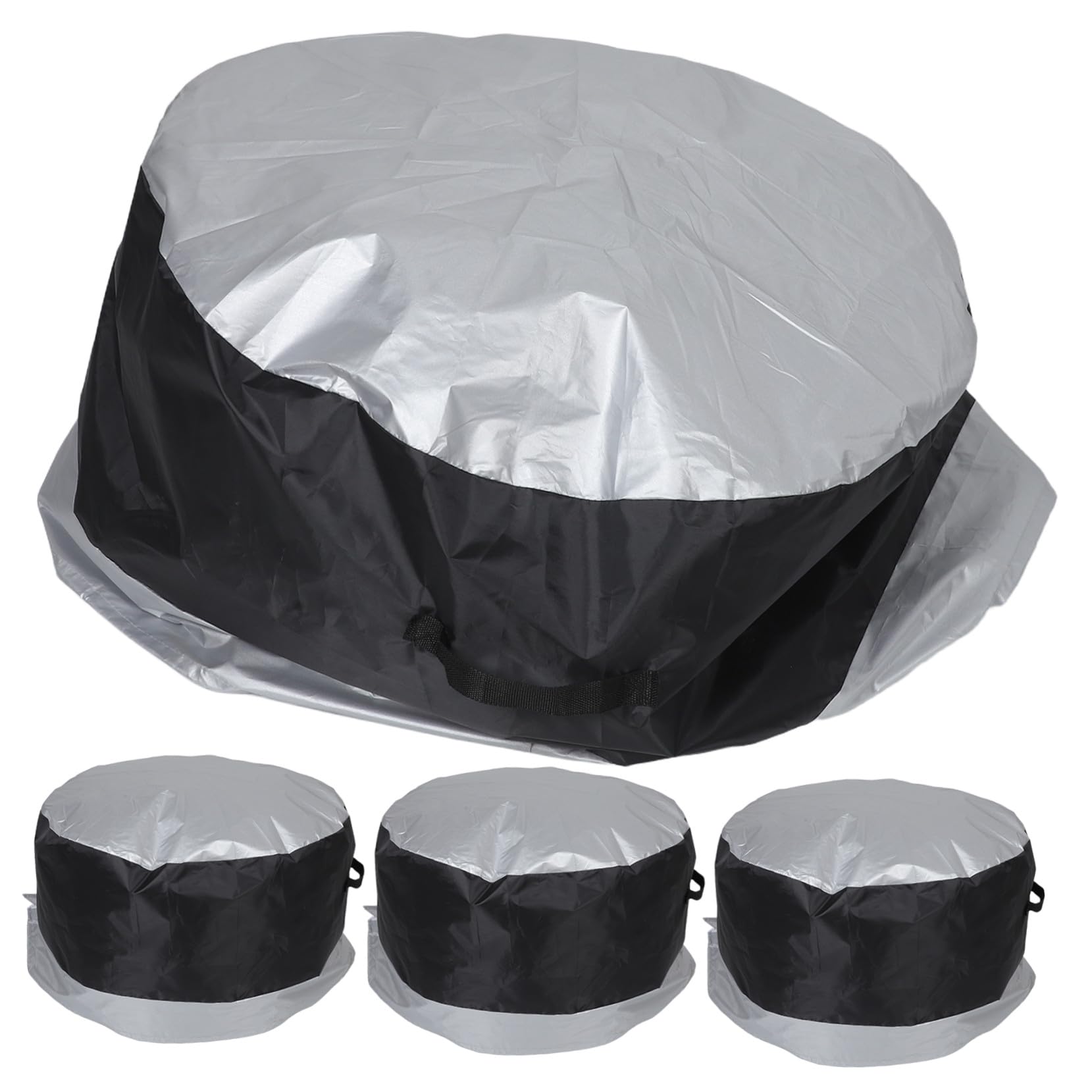 4 Pièces Housse Pneu Secours Lot de Protections Étanches pour Roue de Secours Voiture SUV Camping et Remorque Résistance UV et Pluie Installation Facile