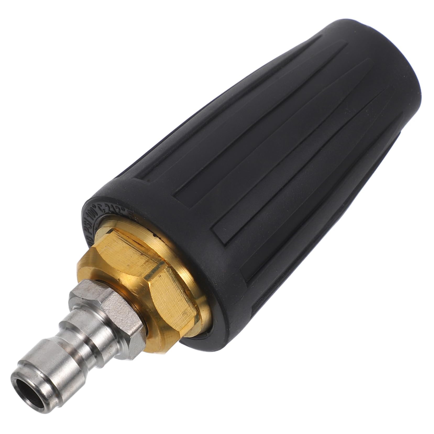 Ugello ad Alta Pressione Rotante Turbo Quick Connect 1/4 4000 Psi | Nero, Gomma e Acciaio Inossidabile Ottone, per Pulizia Industriale su Mattoni e Superfici Varie