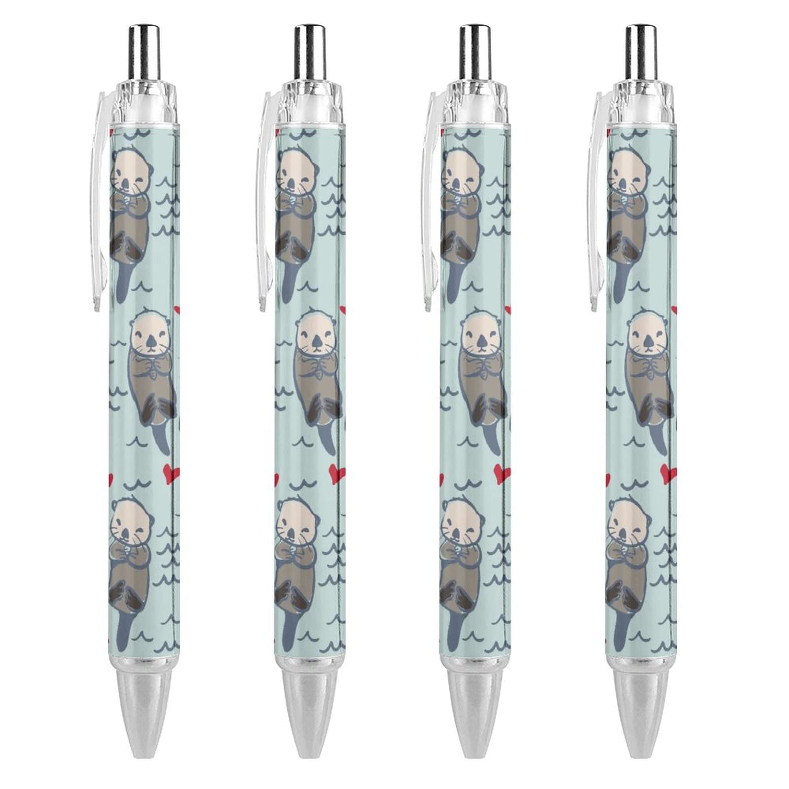 Bolígrafo retráctil de tinta azul y trazo fluido Cute Otter Love para notas impecables 8