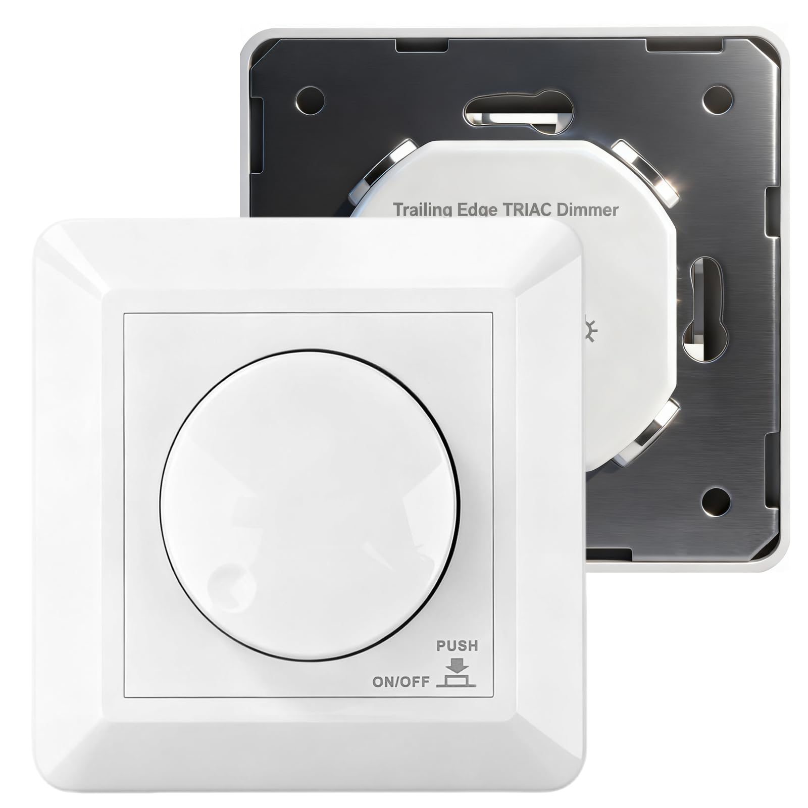 Regulador de intensidad led 230V dimmer interruptor regulador de luz 5-400W Incrustado regulables perilla de dimmer apto para lámparas LED monocromáticas incandescentes y halógenas BQ-TTDIM
