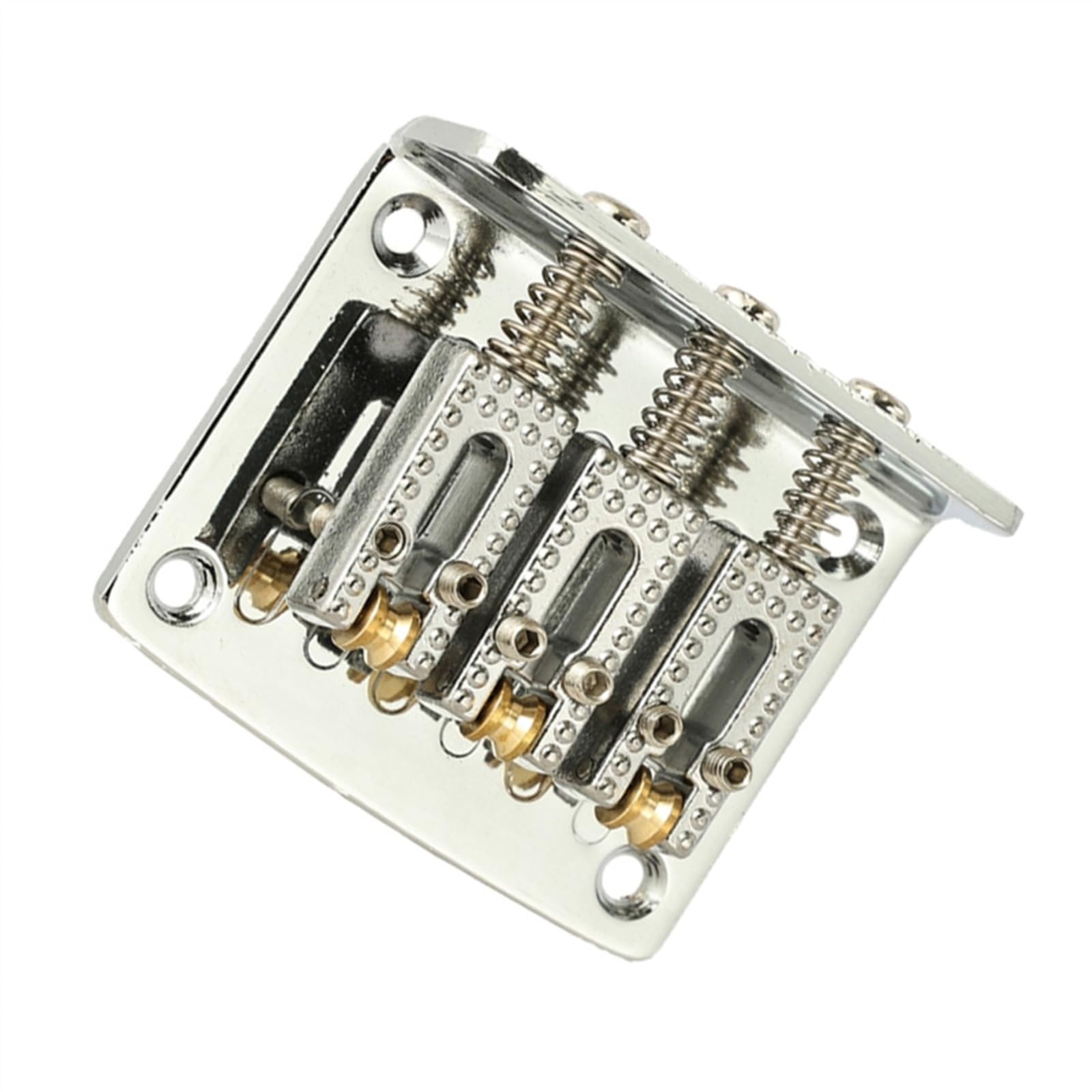 Juego De Puente Para Guitarra Eléctrica Puente De Sillín Rígido Fijo De 3 Cuerdas, Sillín De Puente De Cola Dura Para Guitarra (Color : Silver)