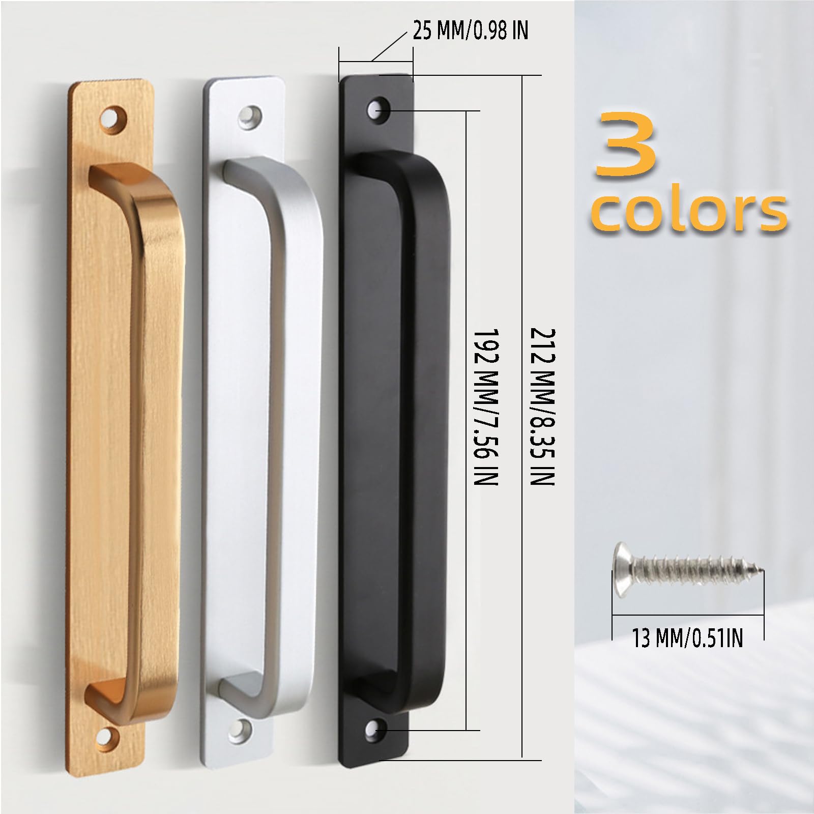 Joytey 4 Packs Door Handles Cabinet Pulls 8.35x0.98 in D Pull Handle with Screws Large Handle Pulls for Garage Gate Shed Barn Wadrobe Cupboard Doors Window Hotbed Drawer Dresser - Image 3