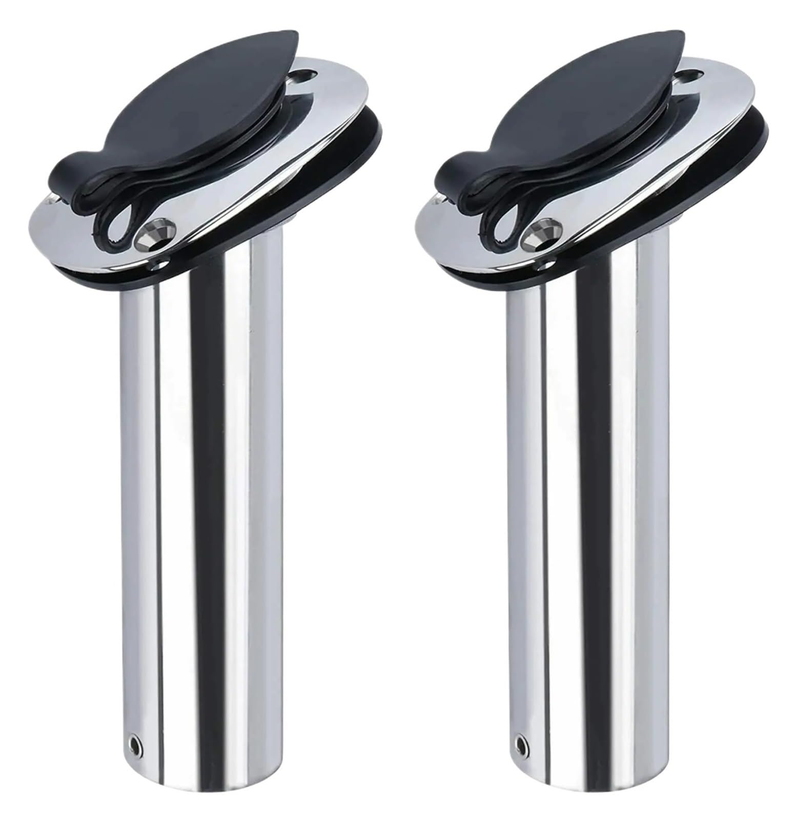 SUBLXPoten Stainless Steel Fishing Rod Holder 2Pcs Stainless Steel Flush Mount Boat Fishing Rod Holder 30 Degree Pod for Marine