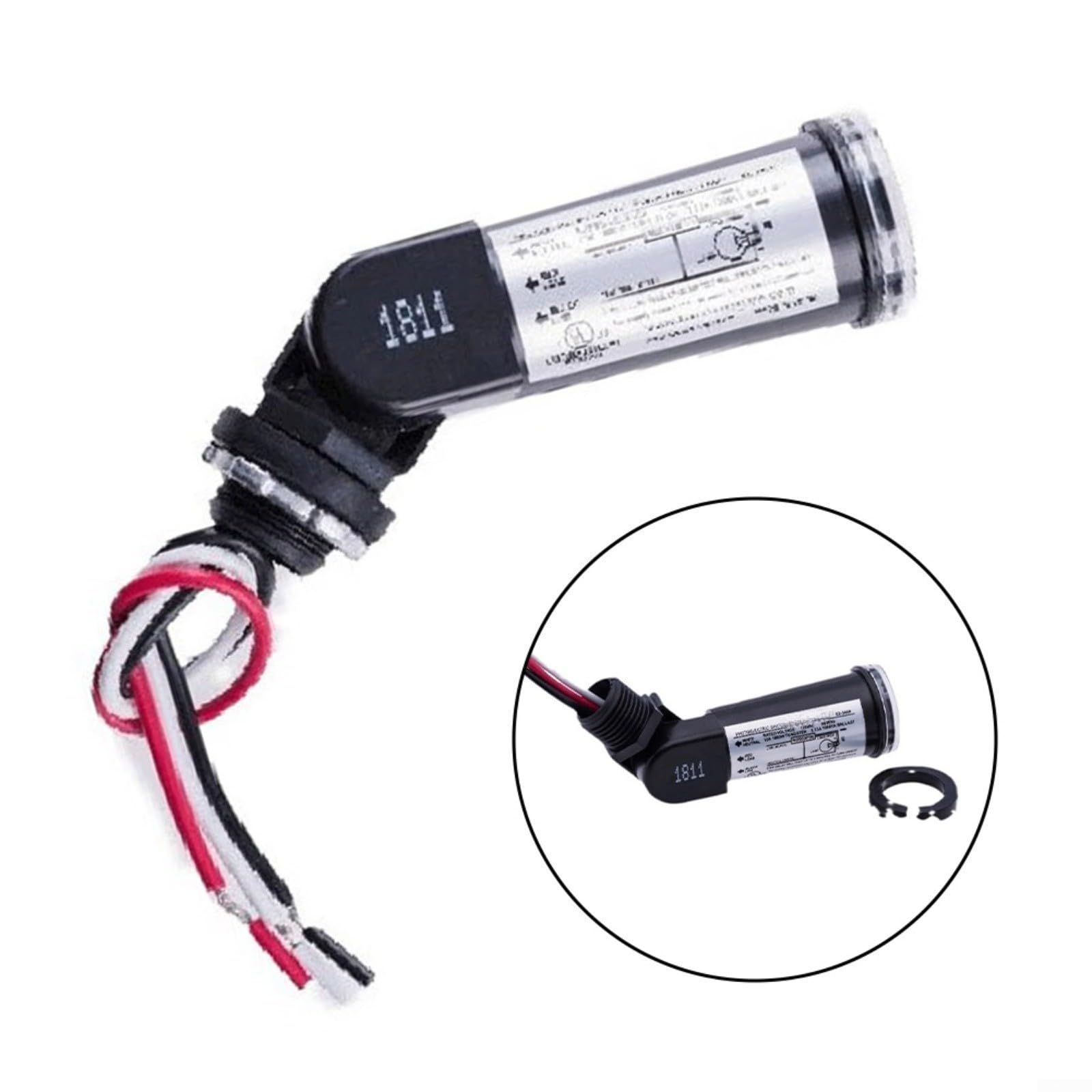 Interruttore crepuscolare, interruttore crepuscolare, interruttore crepuscolare 120 V per illuminazione esterna, sensore di luce 10 A, resistente alle intemperie, girevole con sensore