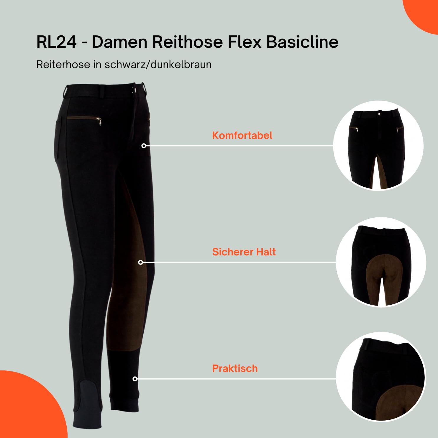 RL24 Damen Reithose Vollbesatz Flex BASICLINE
