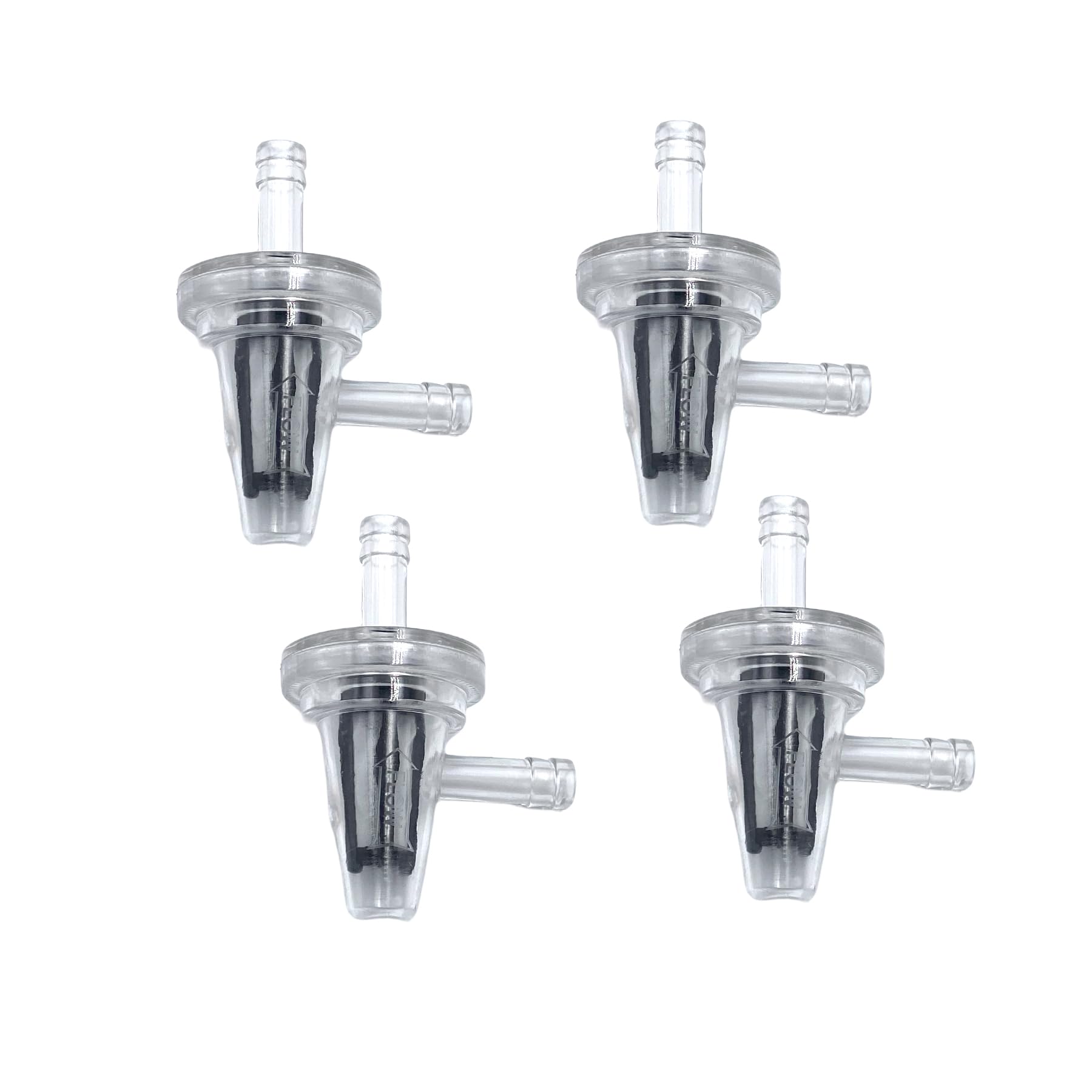 4 Pcs 90 Degree Fuel Filters, Right Angle Inline Fuel Filter Replacement Compatible with 1/4 Fuel Line Gas Engine Motorcycle Dirt Bike Scooter ATV Quads