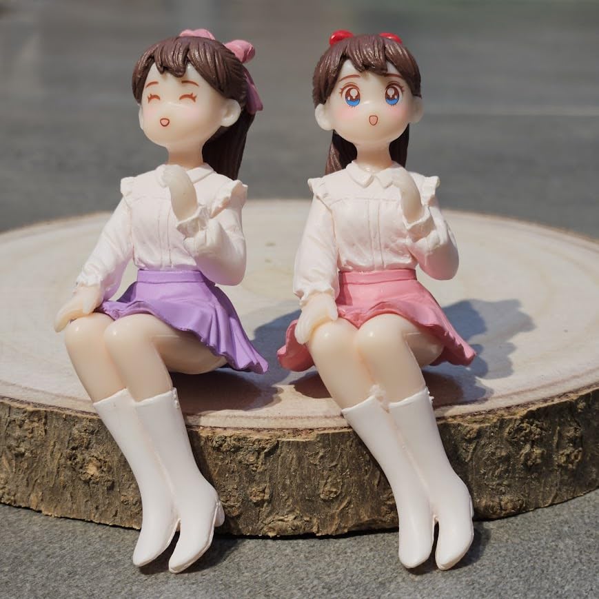 Image of Miniature Cute Girls Figurine Set of 4 - Adorable PVC Mini Statues for Miniature Garden, Dollhouse Decor, Terrariums, Fairy Gardens & Cute Gifting