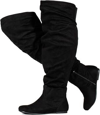 Over the knee slouch boots wide calf Clearance