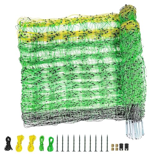 Electric Fence Netting, 47.2" H x 164' L, Portable Double Pointed Sheep Netting Fence for Hog, Dogs, Deer, Goats, Used in Backyards, Farms and Ranches by M MINGYA - Used condition - US$128.63
