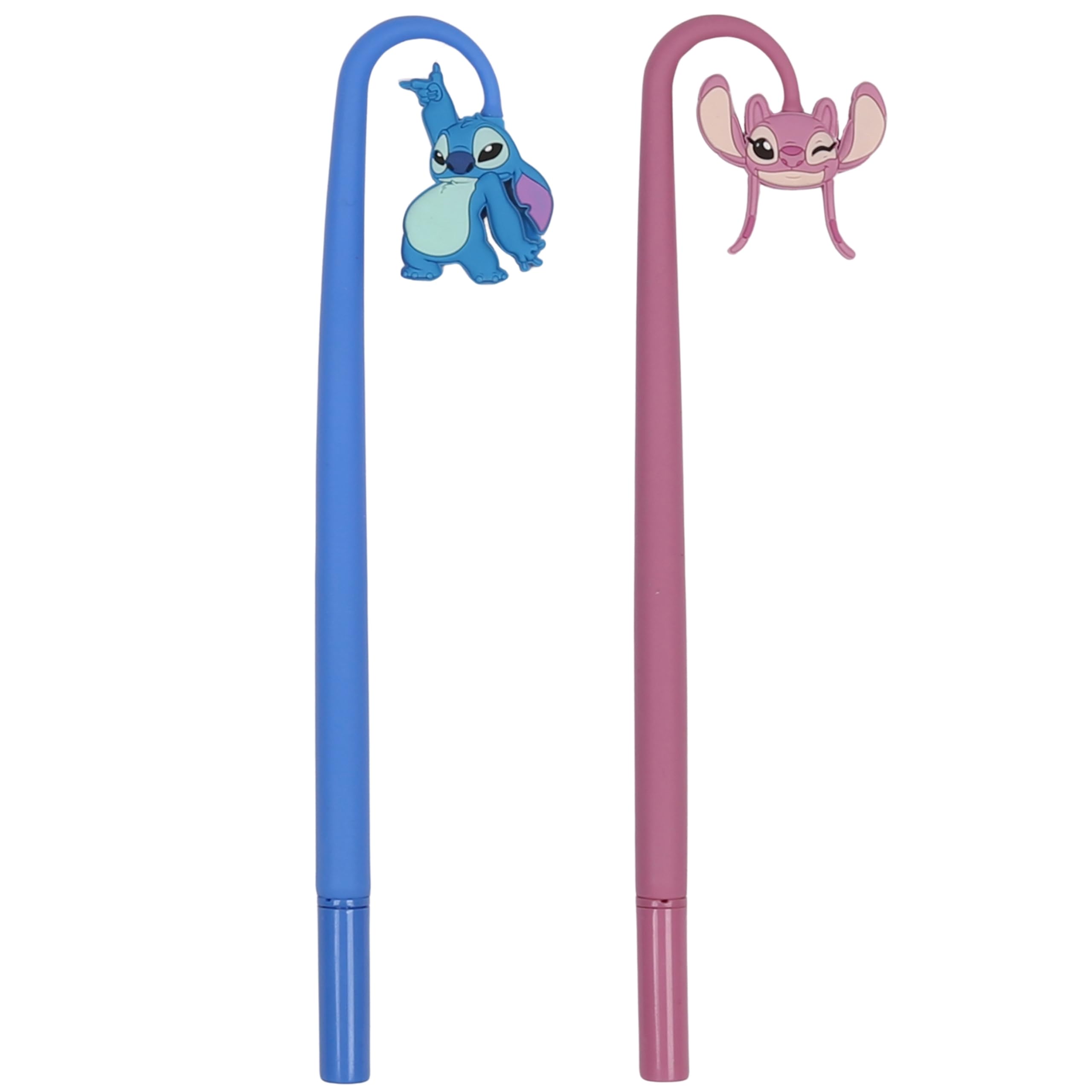 DISNEY Sitch 2x Gel pen with figure, blue ink, Silicone school pen (H)