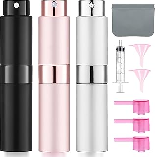 3 Pack 8ML Empty Atomizer Sprayer for Perfume Cologne Spray Bottle for Refill Portable Cologne Dispenser Mini Sprayer for Men Twist Tpye