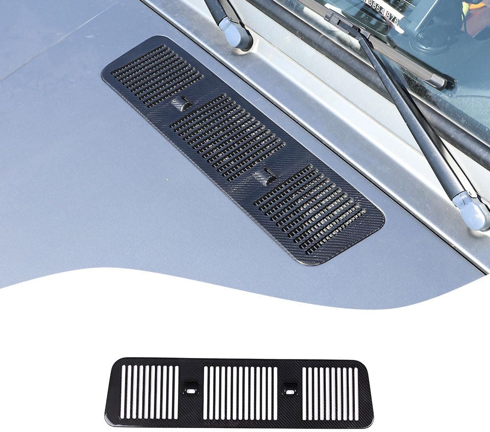 Real Carbon Fiber Car Front Engine Hood Vent Cover Panel Decorative Auto External Accessories for 2006 to 2018 Mercedes-Benz G-Class W463 G350 G500 G63 Hood Air Vent Trim (Black Carbon Fiber)
