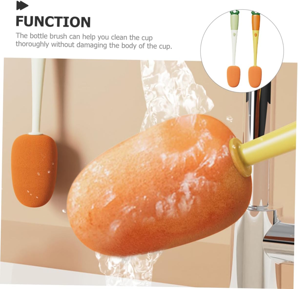 2pcs Cup Brush Set Bottle Cleaning Brush for Water Bottles Glasses Multifunctional