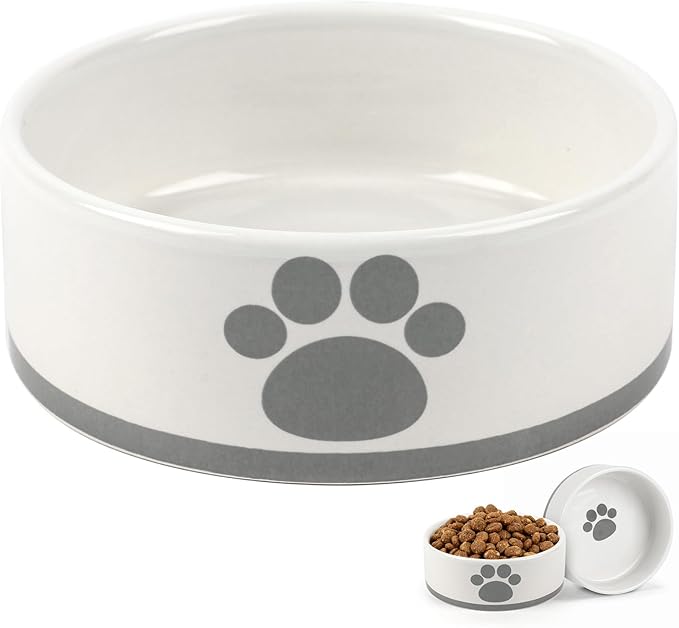 Comedero para Perro Cerámico Blanco 1 Unidad