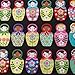 Fat Quarter Rainbow Matryoshka impilabile bambole su tessuto nero 100% cotone