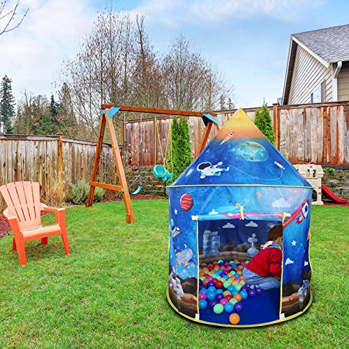 GEDIAO 3pc Space Ship Astronaut Kids Play Tent, Tunnels and Balls Pit for Kids, Boys, Girls, Babies and Toddlers, Indoor/Outdoor Pop Up Rocket Playhouse - Thumbnail 7
