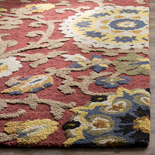 Safavieh Blossom Collection 3' X 5' Red / Multi Blm401C Handmade Premium Wool Area Rug #TOP2