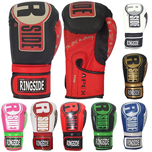 Ringside Apex Flash Boxing Training Sparring Gloves , Bl/Wh, 14 Oz #TOP1