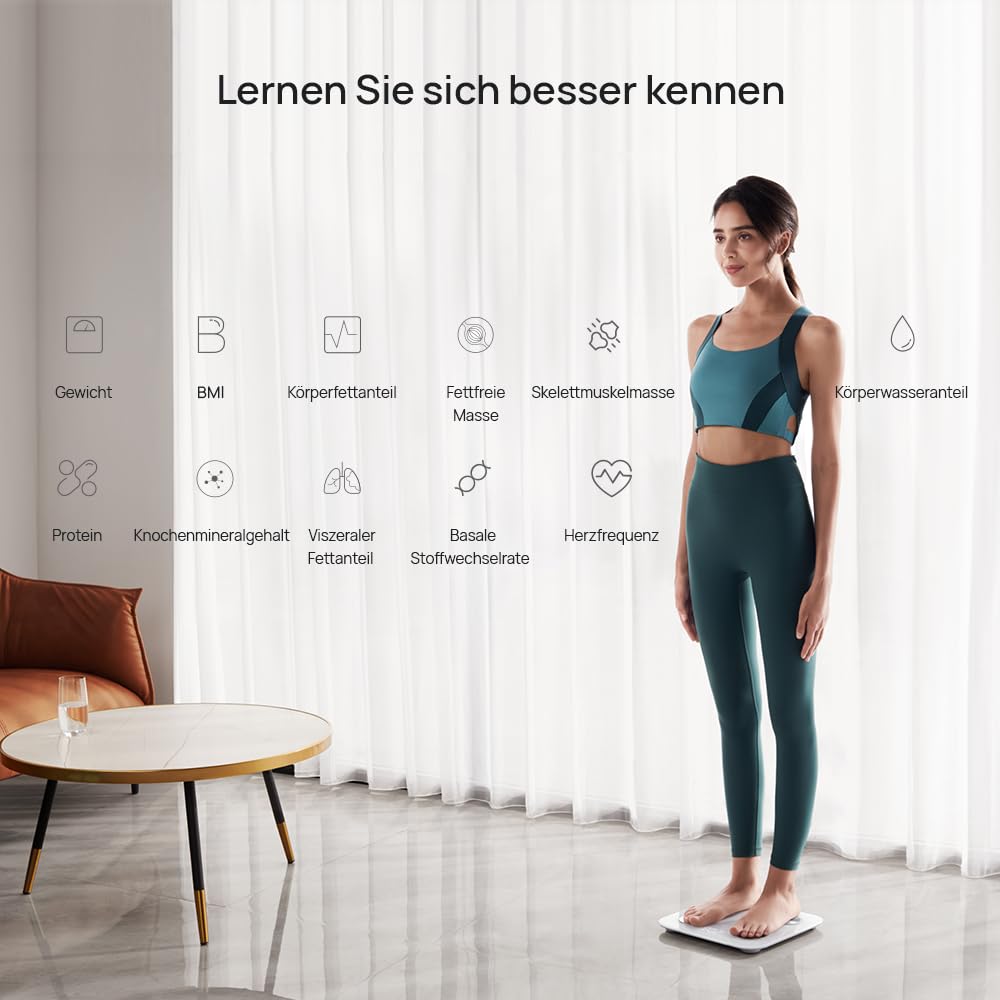 HUAWEI Scale 3, BMI grasso intelligente, connessione Wi-Fi e Bluetooth, 11 dati del corpo, supporto più utenti, TruFit, analisi della composizione corporea, bianco elegante