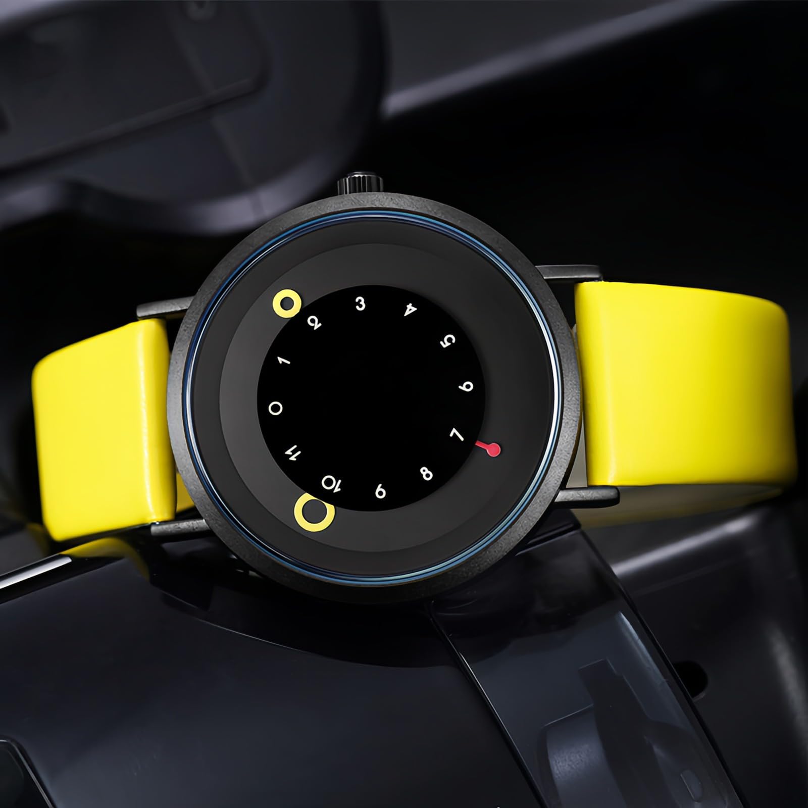 Gosasa Orologio da polso al quarzo, stile minimalista, casual, unisex, design unico, alla moda, sportivo, impermeabile, con cinturino in pelle