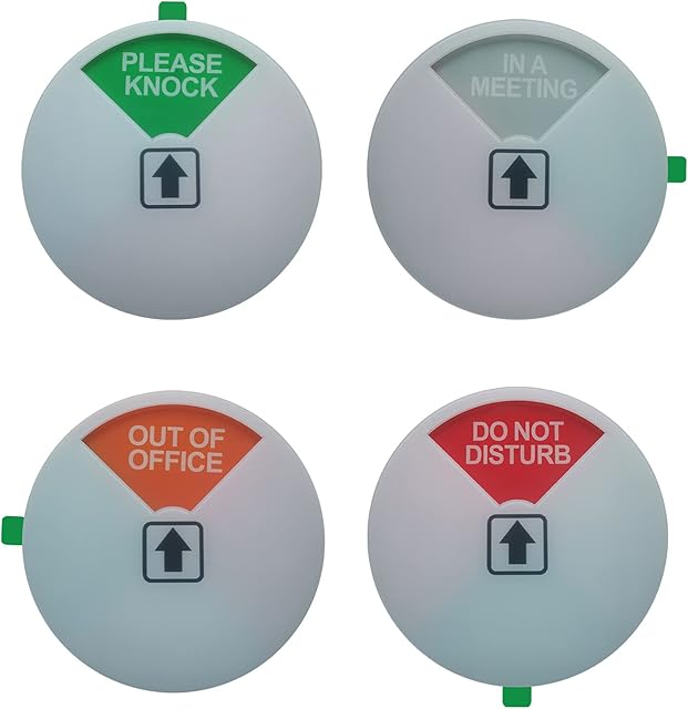 Privacy Office Door Sign, Please Knock Sign, in a Meeting Sign, Do Not Disturb Sign, Out of Office Sign, Conference Sign, with Magnetic & Strong Adhesive Tape, 100 x 100 x 8mm Acrylic White 1 Pack
