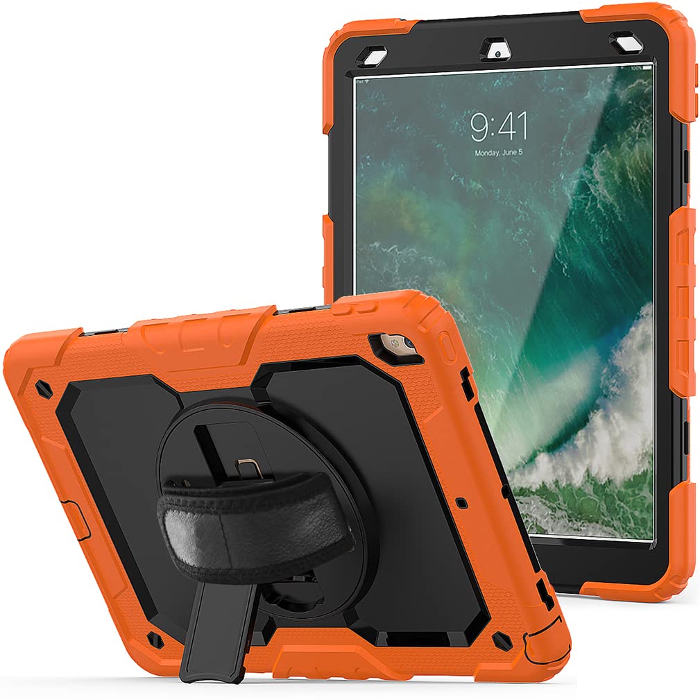 Housse iPad Pro 10.5 2017 antichoc orange résistante avec poignée - 7