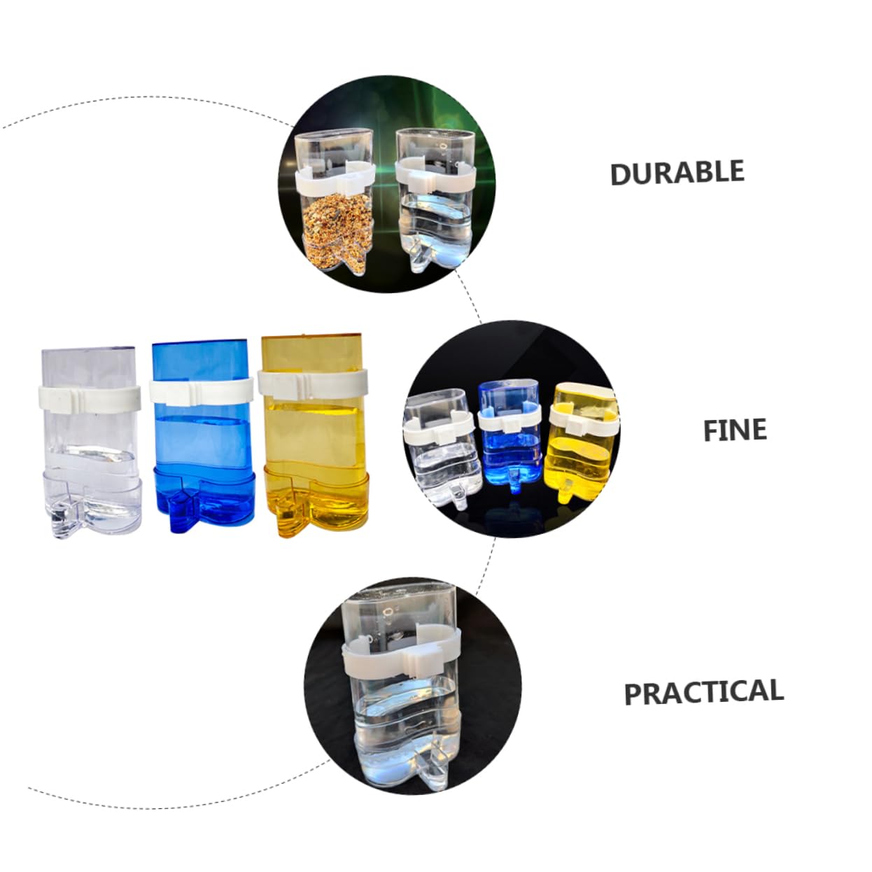 Hohopeti Dispensatore Automatico per Uccelli, Mangiatoia e Abbeveratoio Combinati per Pappagalli e Uccelli Domestici, Set da 12 Pezzi in Plastica