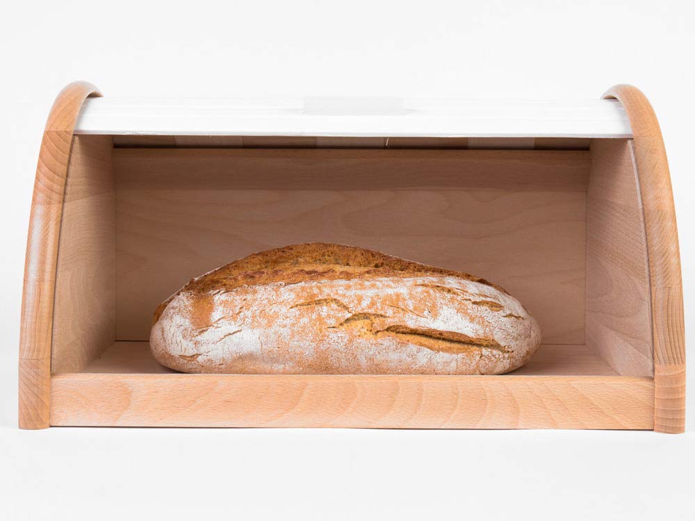 Zeller 20460 Huche à Pain en hêtre Blanc 39 x 25 x 21 cm