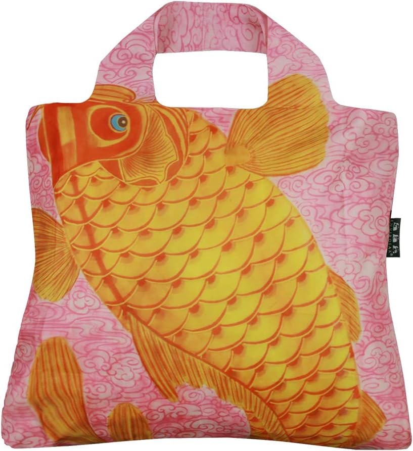 Envirosax Reusable Grocery Bags, Set of 5, Multicolored China Chic Chinese Carp Design, CF Series