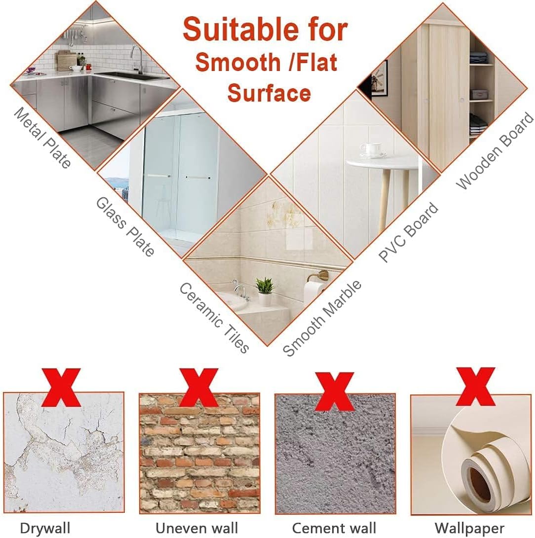 6 PCS Adhesive Wall Hooks Heavy Duty, 304 Stainless Steel Self Adhesive Hooks for Bathroom Kitchen, No Drilling Wall Mount Coat Hooks for Towels, Keys, Robes – Brushed Silver