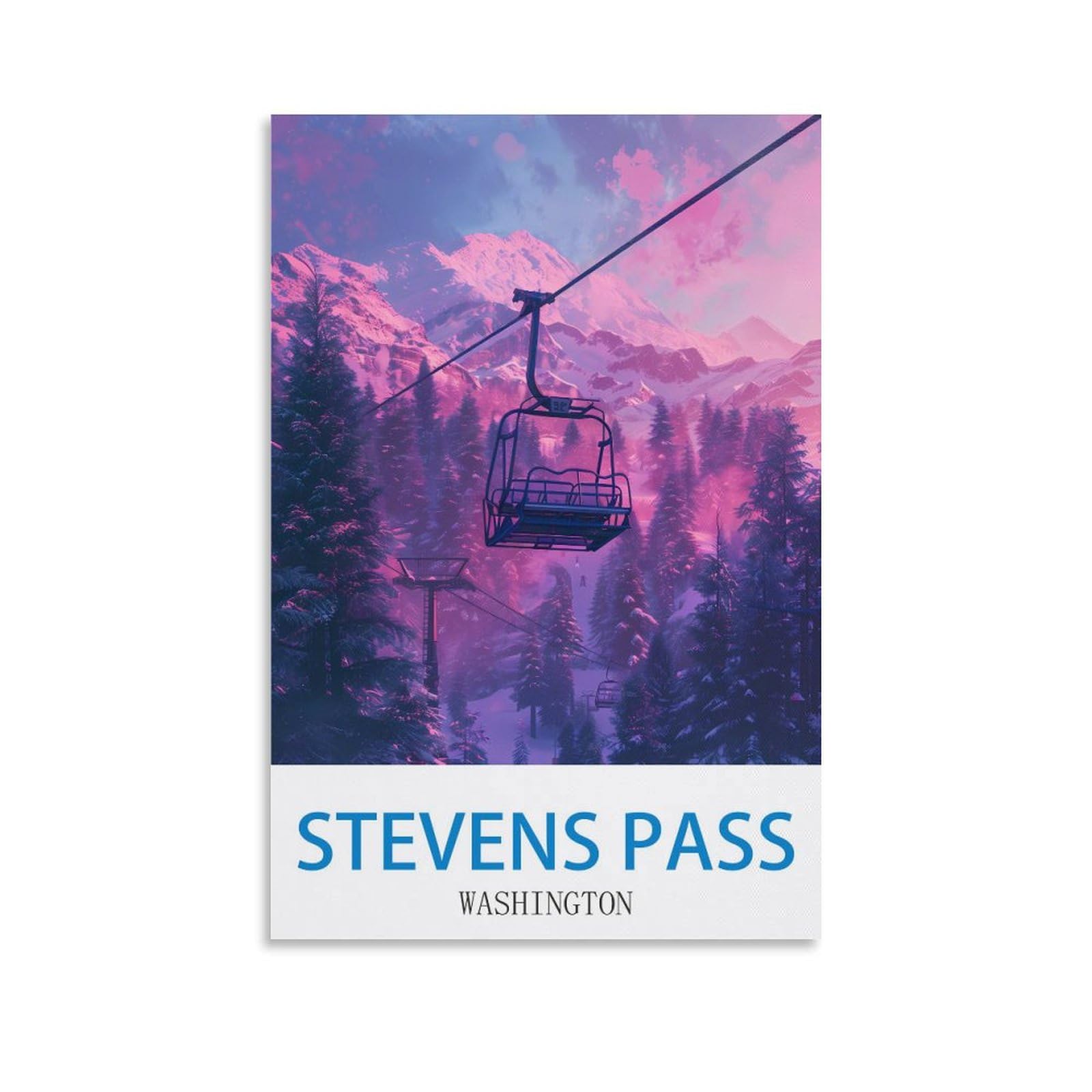 Stevens Pass Washington tableau rétro à offrir pour une chambre - 8