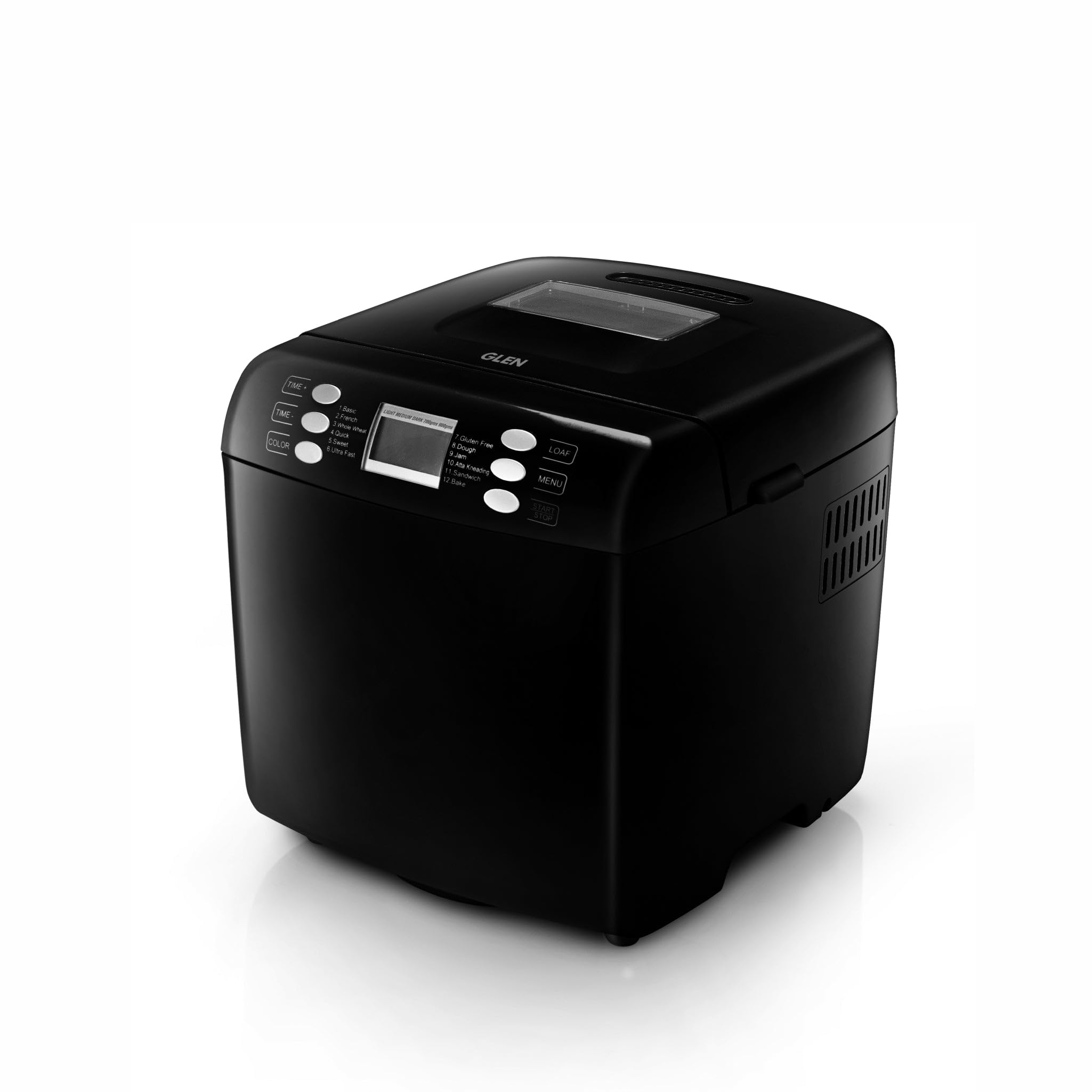 glen 3039 automatic bread maker & atta kneader 550w black | 12 pre-set functions, electronic control panel, fully automatic, 550w power, model 3039