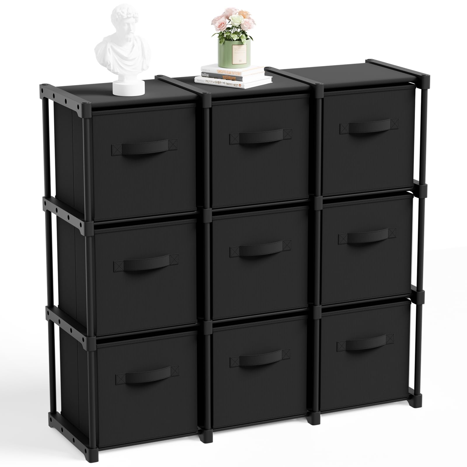 cube dresser HOMCOM 5-Drawer Gray Horizontal Storage Unit 39.5 in. x 11.75 in. x 21.25 in. 831-252 woven Fabric drawers brings enough storing room Gymax Stackable 2-Drawer Dresser Multi-Purpose