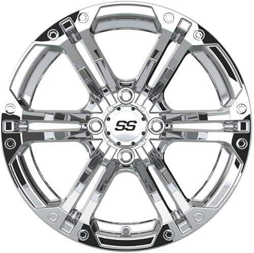 Miniatura 7 de GTW Combo de ruedas y neumáticos para carrito de golf de 14 pulgadas  Ruedas de espectro mecanizadasnegras en neumáticos Timberwolf todo terreno