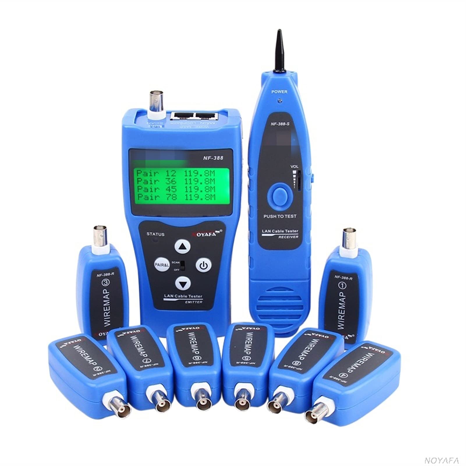 Detector de pared, La red LAN Testador de cables Teléfono Cable Tracker LCD RJ45 BNC Identificadores del escáner 8