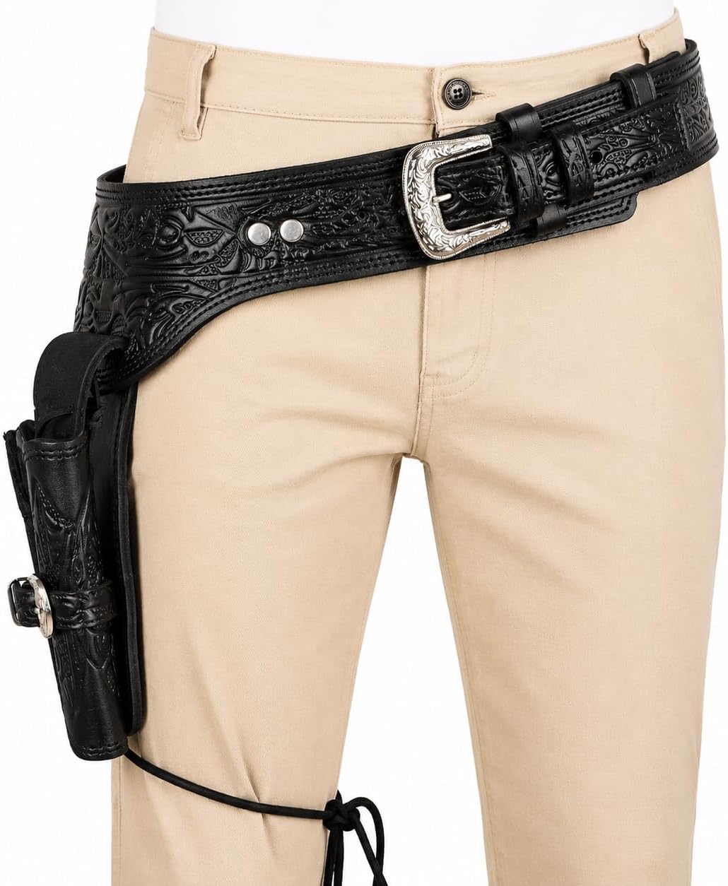 Western Leather Holster and Belt for .38/.357 Cal Revolvers | Cowboy Cosplay Belt | Adjustable and Handcrafted for Cowboy, Ranch, Western Outfits