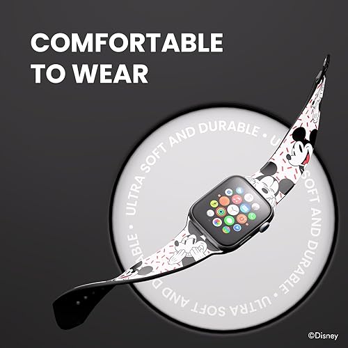 Miniatura 4 de iJoy Correa de pulsera de Disney para Apple Watch, ajuste universal y ajustable, suave y duradera, de silicona, 1.4961.575 pulgadas, 1.6541.732