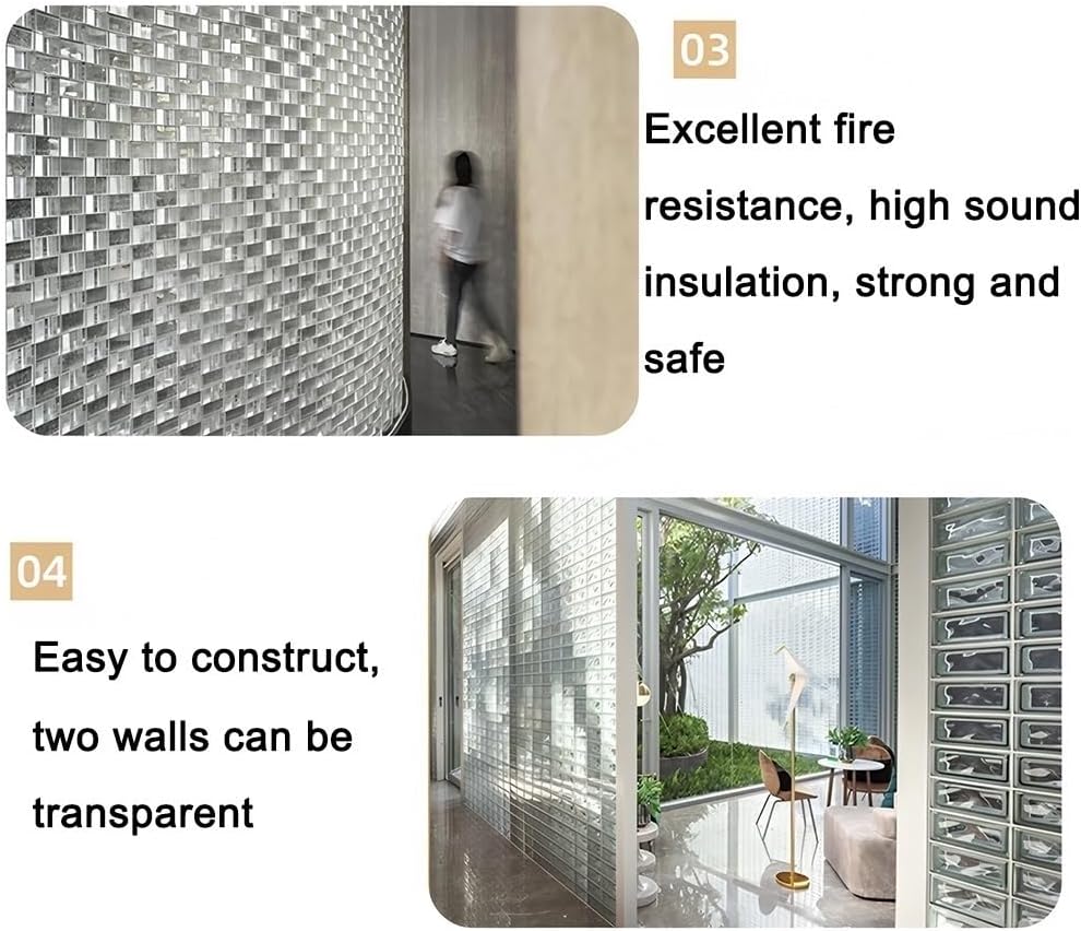 Zfmnoyev 1pcs Square Sided Crystal Bricks, Light Transmission & Allowing Privacy Glass Blocks， Thermal Insulation Colored Glass Blocks for Bar Hotels Office(Green-B,150x150x50 mm)