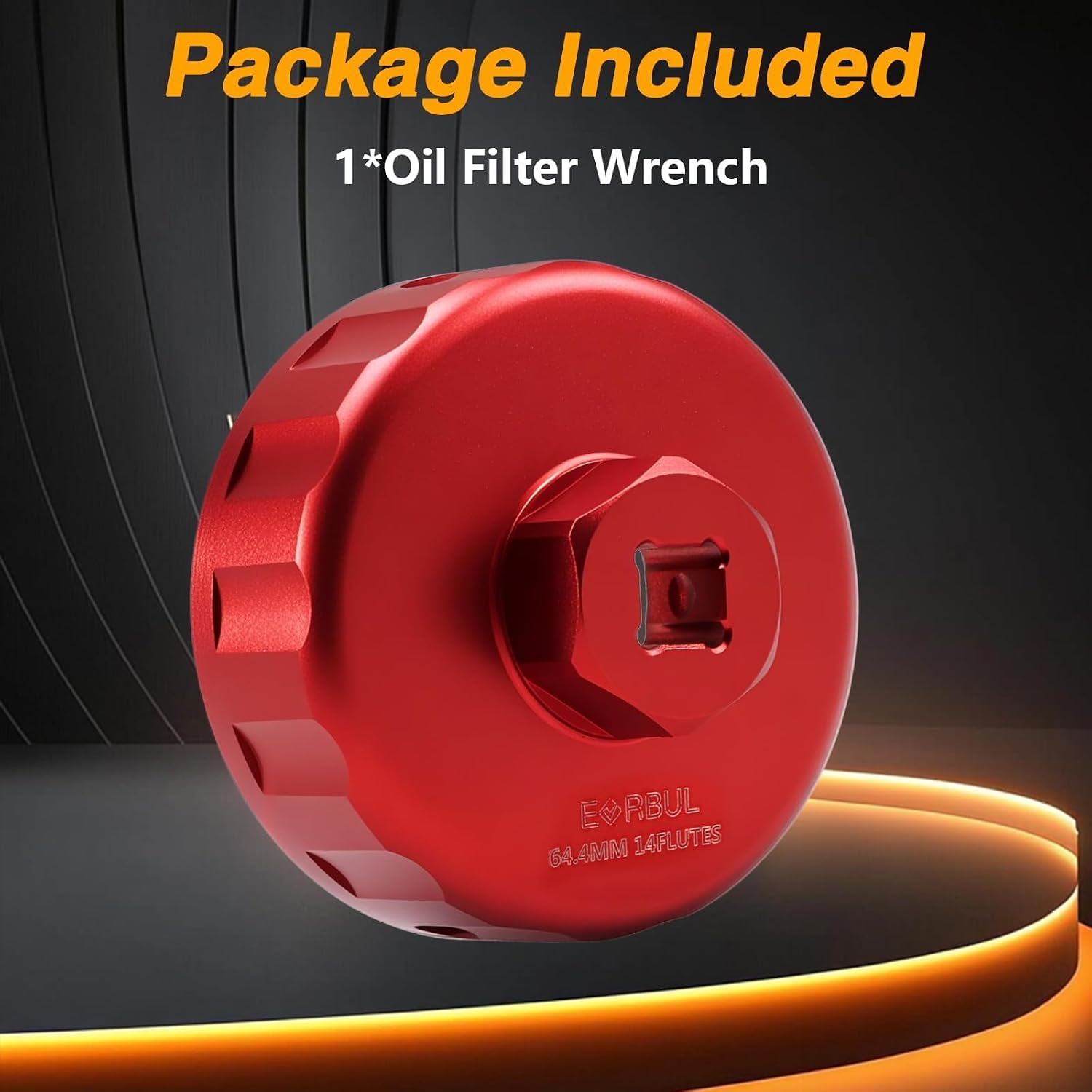EVRBUL Aluminum Oil Filter Wrench 64.4mm 14 Flutes Compatible with Polaris Ranger RZR XP ATV UTV, Heavy-duty Oil Fuel Cap Wrench Removal Tool for 2540086 2520799 Oil Filter Replace# 2830550