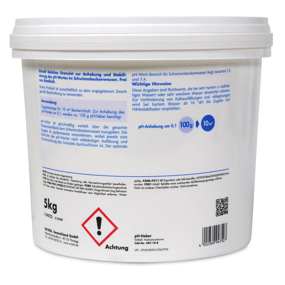 CRISTAL pH-Heber & pH-Senker Set 11 kg – Komplettlösung für perfekte Wasserpflege – Für Pools & Whirlpools – Einfache Anwendung