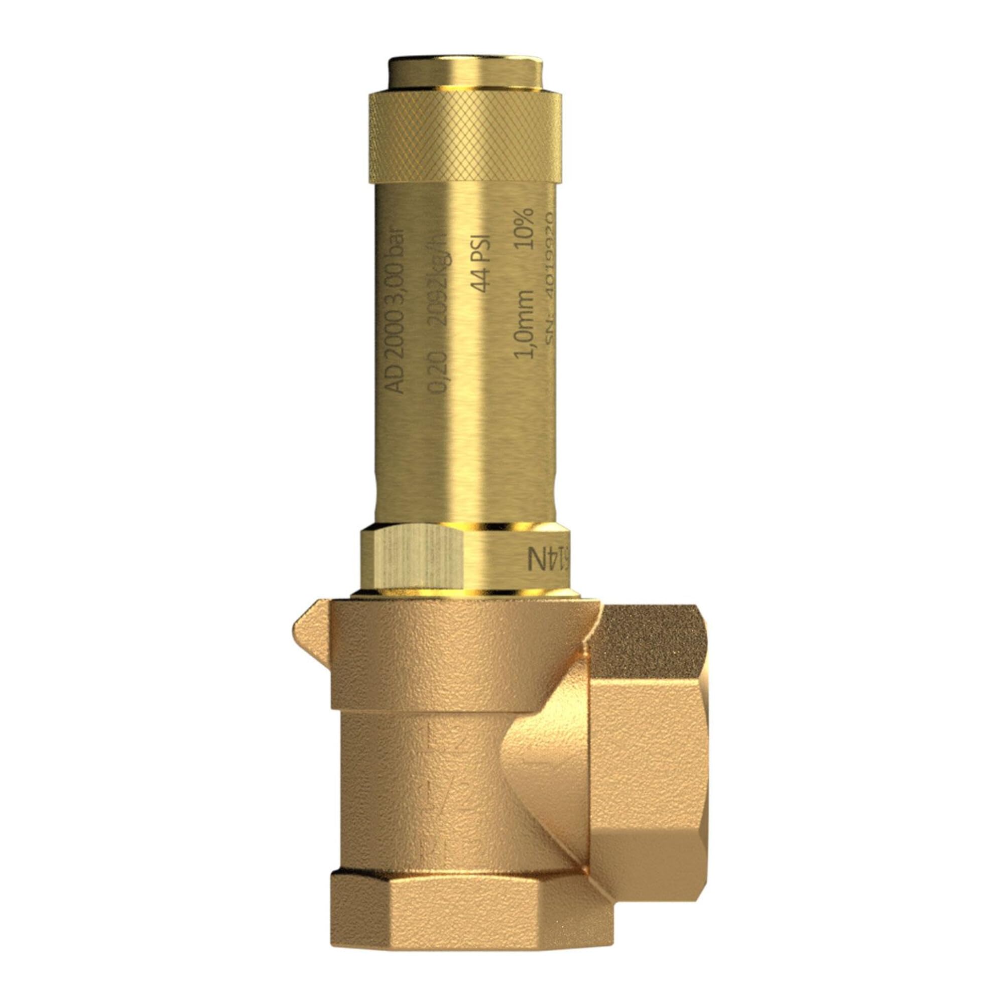 RIEGLER 105609-221.06-1,0 Eck-Sicherheitsventil, Flüssigkeiten, G 1 1/4 Ansprechdruck 1 bar, 1Stk