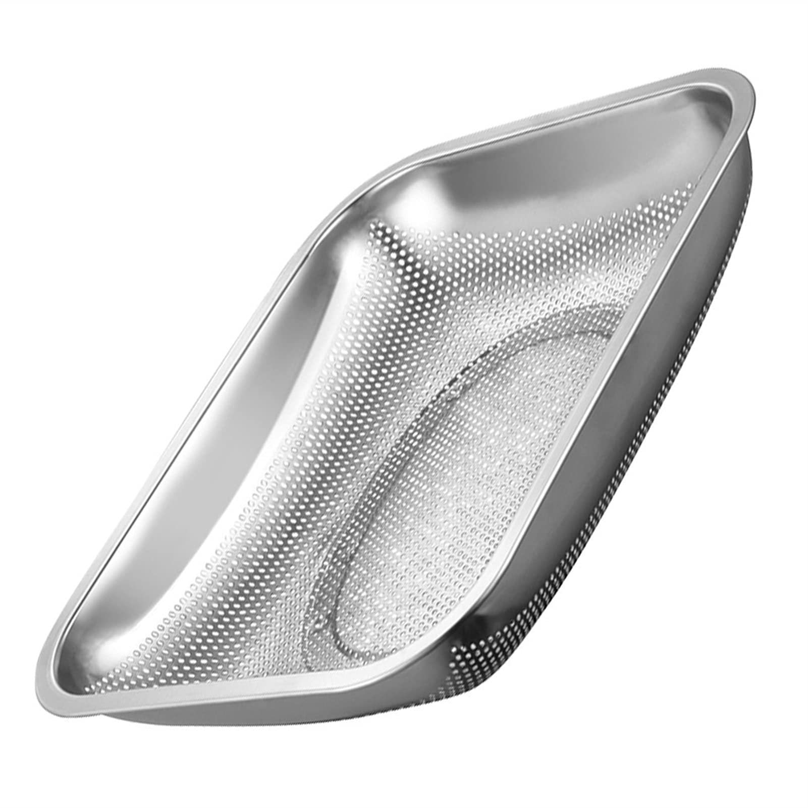 Colador de Cocina Cesta de drenaje colador de rectángulo de rectángulo de acero inoxidable fregadero Cesta de frutas de verduras Colador de colander Herramientas de cocina 1pcs Colador de Lavado de Al