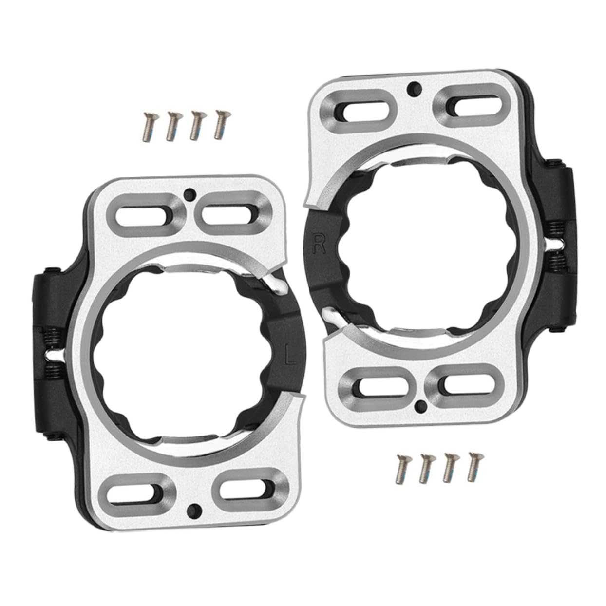 Mikikit 2pezzi Tacchette Sgancio Rapido Per Bici Da Copritacchette in Inossidabile e Adattatori Per Pedali Da Piastra Per Tacche Per Scarpe Accessorio Per Bici