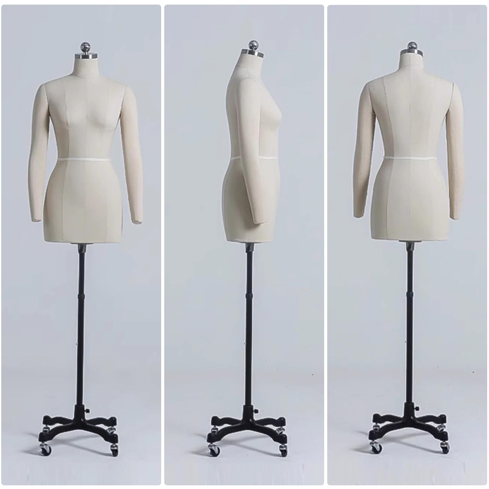 Maniquí de Medio Cuerpo para Mujer con Brazos - Talla M - Maniquí para sastrería, diseño de Moda, proyectos de Costura y arreglos - Ideal para ajustes y Manualidades