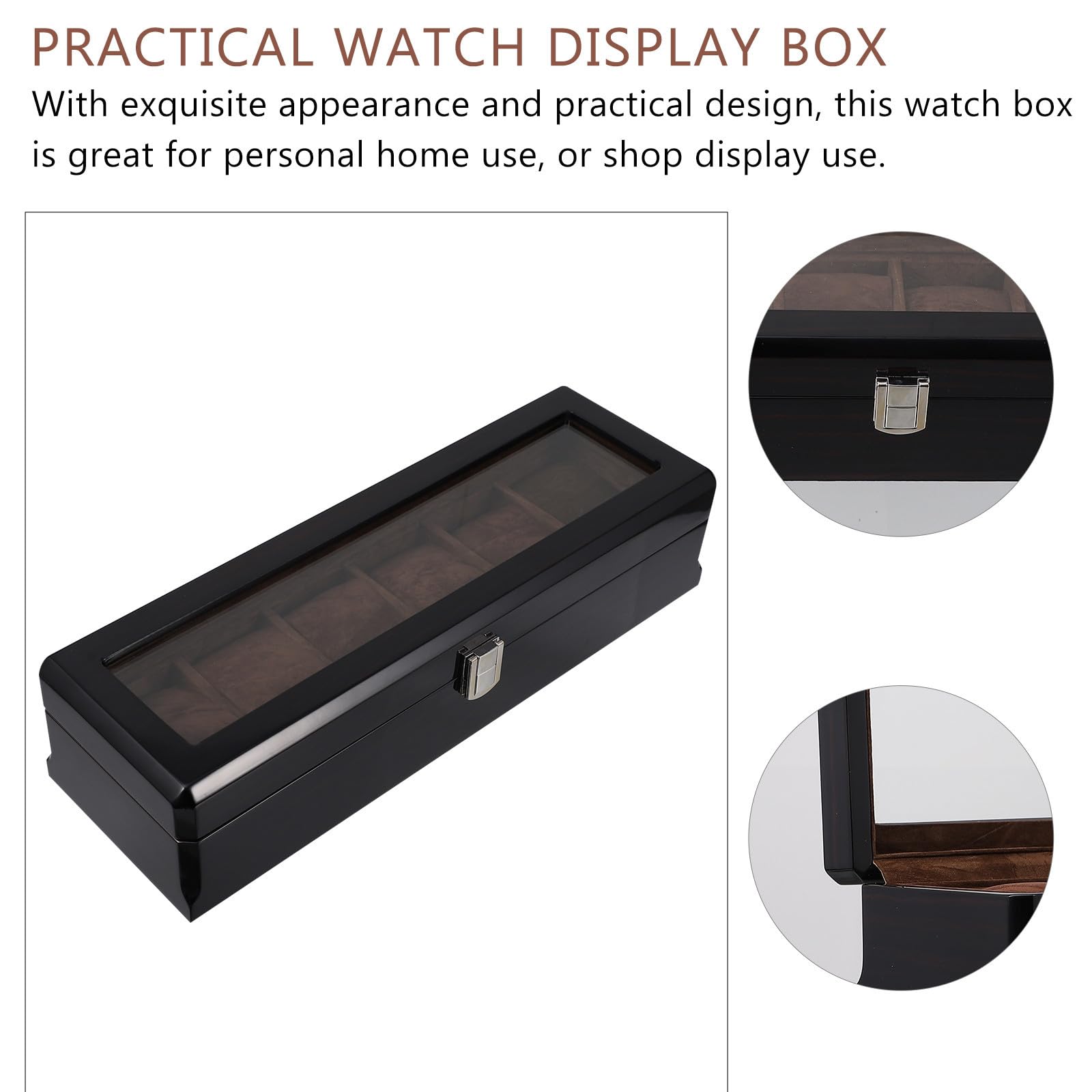 Elegante Uhrenbox aus Mdf mit Glas und Klavierlack Uhrenaufbewahrungsbox für Zuhause und Reise Schützt Uhr und Schmuck mit Klassischem Design