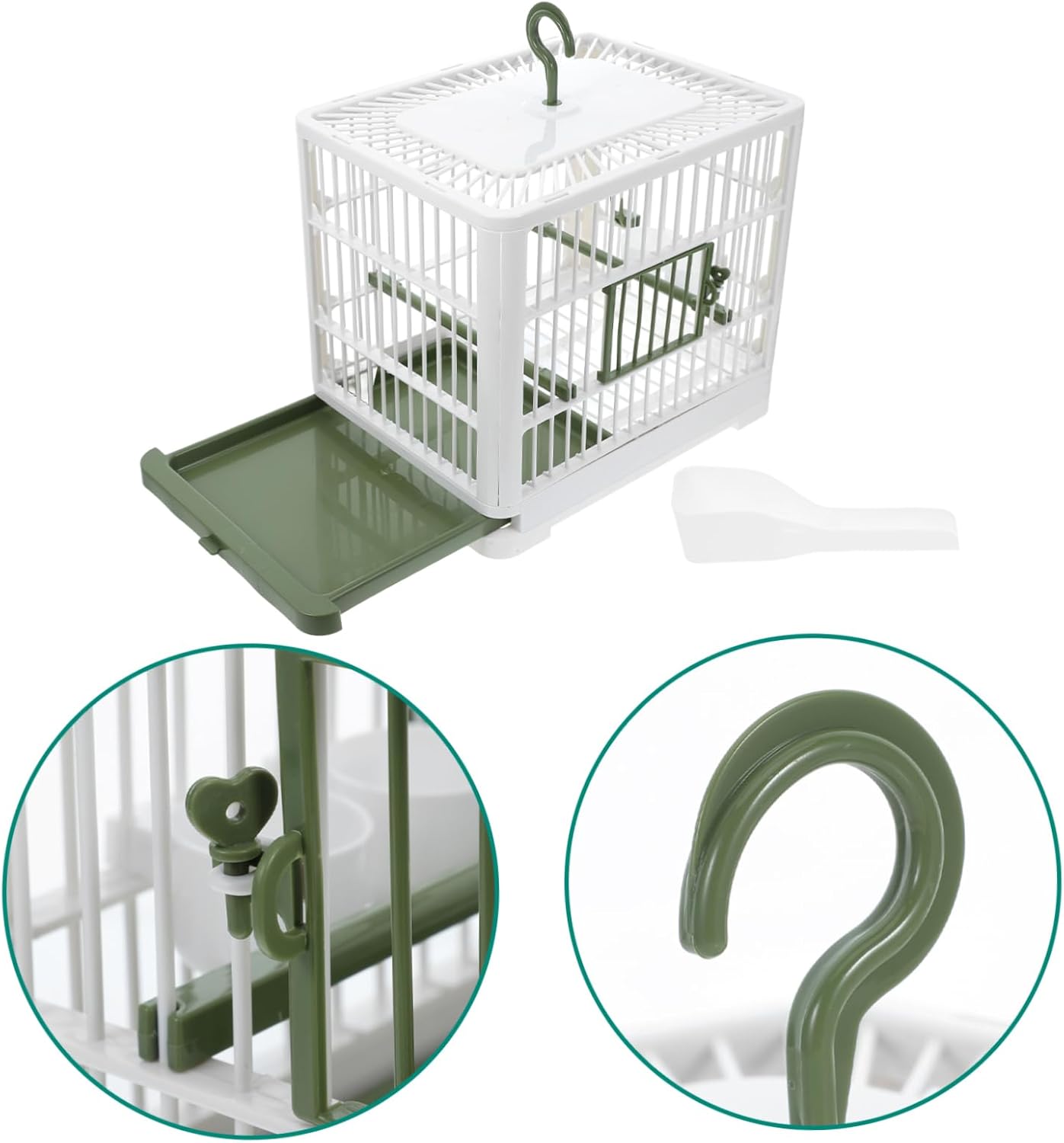 Toyvian Foldable Bird Carrier for Small Birds Lightweight Travel Cage with Ventilated Design Removable Tray for Parakeets Cockatiels and Parrots