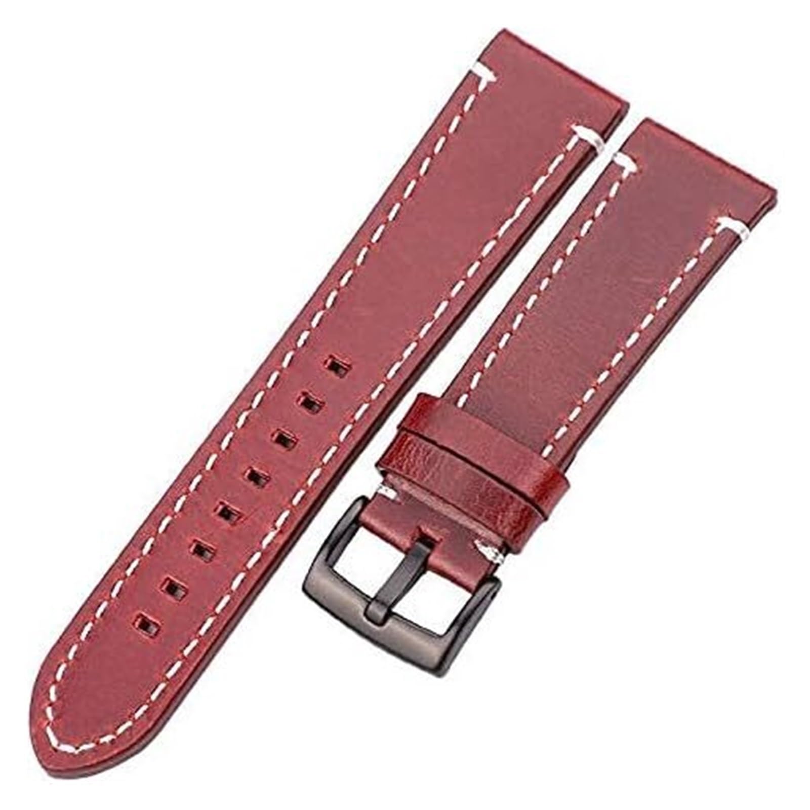 Uhren Lederarmband, handgenähtes Retro-Armband, Herren- und Damen-Lederarmband, 18, 20, 22, 24 mm, Edelstahl-Schnalle, Armband