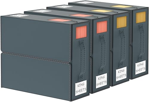 Organizadores y almacenamiento de sábanas Paquete de 4 (tamaño Queen o King), caja de almacenamiento plegable para juego de funda de edredón,