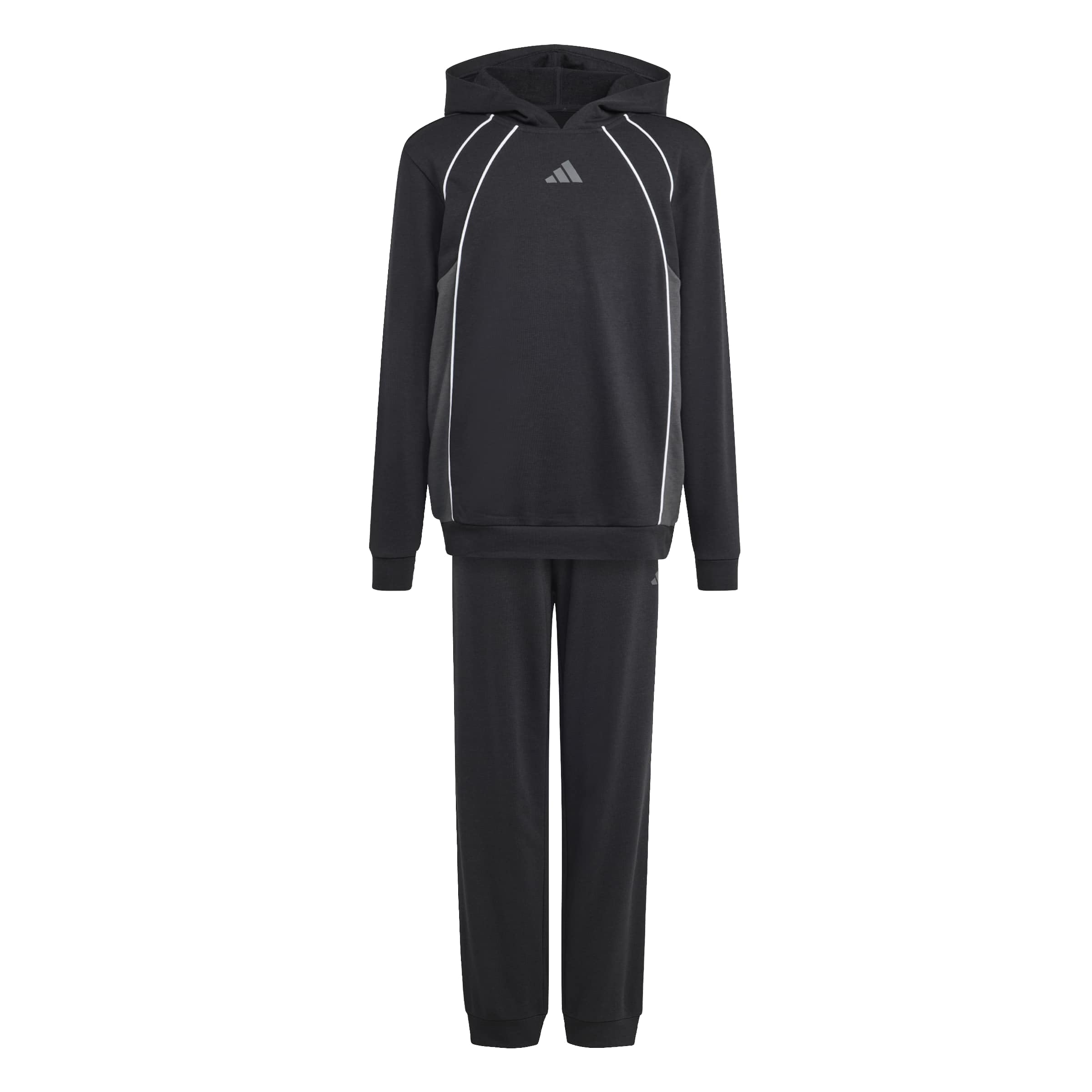 adidas Sportswear Junior Unisex Color Block Tracksuit, Black, Size 5-6 Years