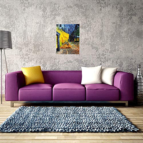 Hong Cafe Terrace At Night Vincent Van Gogh Office Bedroom Wall Art Poster Print Vintage Landscape Artwork For Living Room Home Decorations Ready To Hang 12X16Inch #TOP3